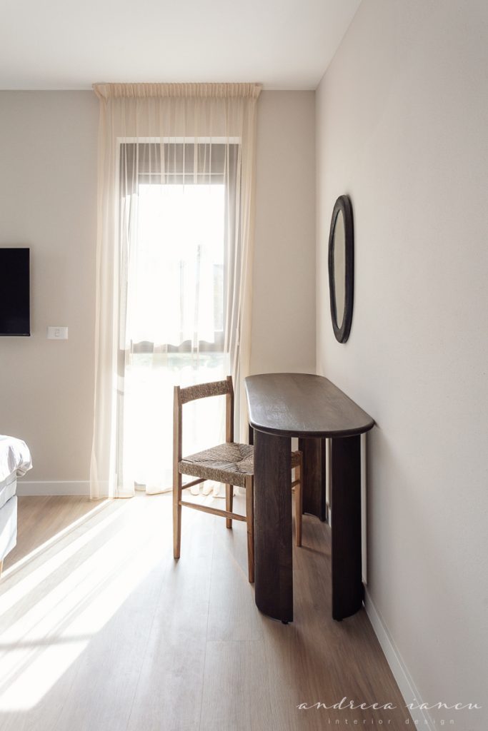 Bedroom detail view of makeup table.