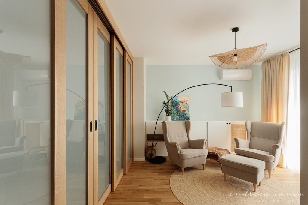 Summer seaside apartment, living room view.