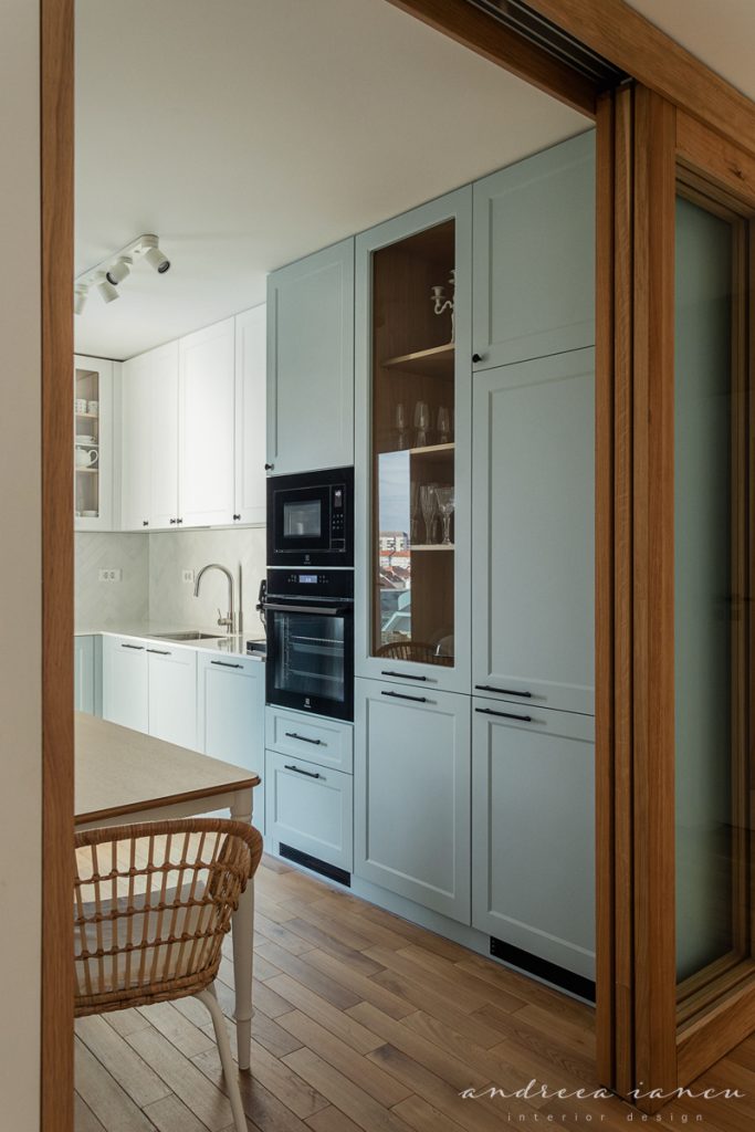 Summer seaside apartment, kitchen view.